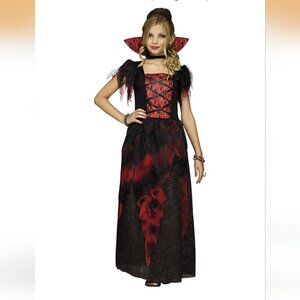 Girls Royal Countess Emperor Red and Black Gothic Dress - Size Medium 8-10 NWT